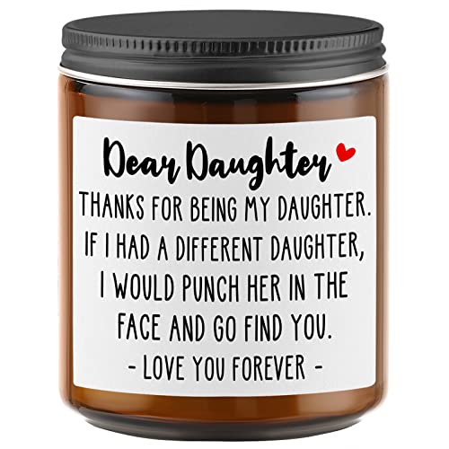ASSIMGER Lavender & Eucalyptus Scented Candle - Funny Daughter Gift for Birthday, Christmas, Graduation, Mother's Day & Wedding