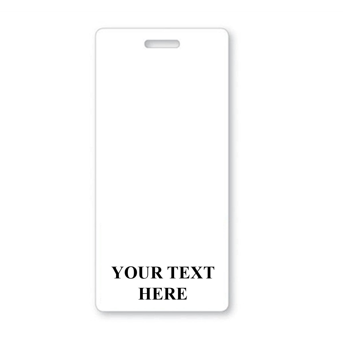 Custom Imprimé vertical badge d'identification Buddy Ensemble de six par Specialist ID Size: 2-1/8" x 4-1/2" blanc