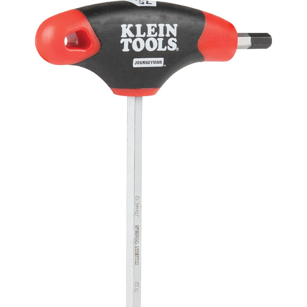 KLEIN TOOLS JTH410E Zestaw kluczy sześciokątnych z uchwytem T, SAE w rozmiarze calowym zestaw kluczy imbusowych z 4-calowymi ostrzami, stojak w zestawie, 10-częściowy
