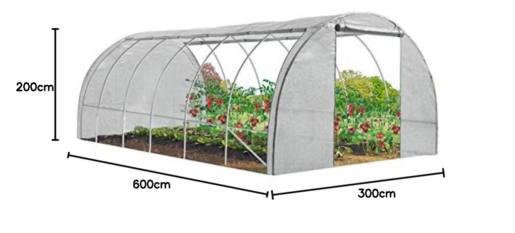 IDMarket - Serre Tunnel de Jardin 4 Saisons 18M² Blanche Gamme maraîchère CRIMÉE 6x3M