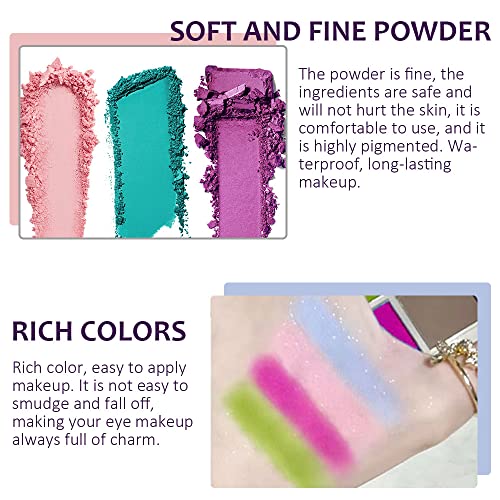 Cakaila 9 Color Colorfu Matte Eyeshadow Palette,Pink Purple Neutral Warm Undertone Eye Shadow Palette,Highly Pigmented Waterproof Bright Colors Rainbow Eye Shadow,Korean Small Eye Shadow Matte-Vegan #TOP2