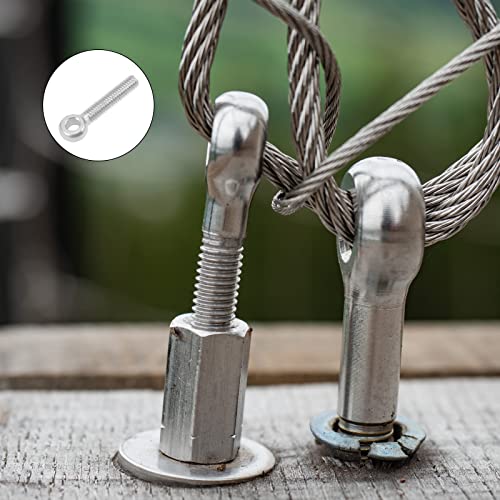 Image of METALLIXITY Shoulder Swing Lifting Bolt (M6x30mm) 5Pcs, 304 Stainless Steel Eye Bolts - for Home Renovation, Pipeline Gate Valves Fasteners, Silver