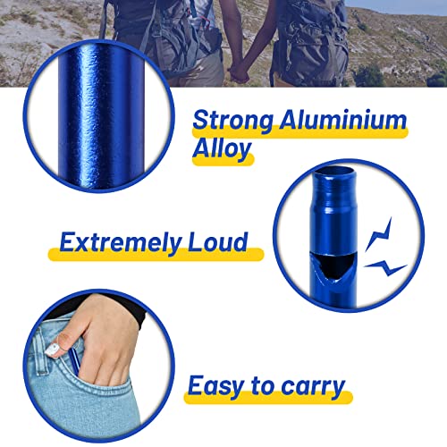Popokk 50 Pieces Aluminum Emergency Whistles Extra Loud Whistles With Keychain Emergency Whistle Key Ring For Outdoor Sports Camping Hiking Boating Fishing,Assorted Colors #TOP2