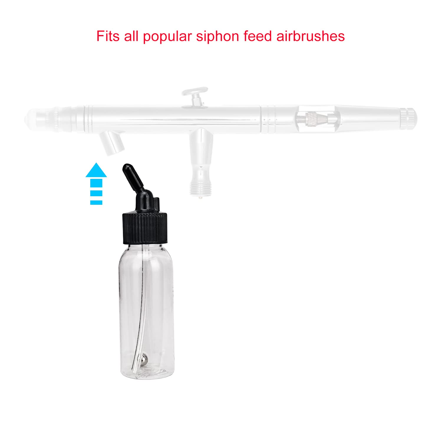 Peinture pour aérographe 1,2 Once 35 cm3 Boîte de 10 flacons avec Couvercle Adaptateur Capuchon