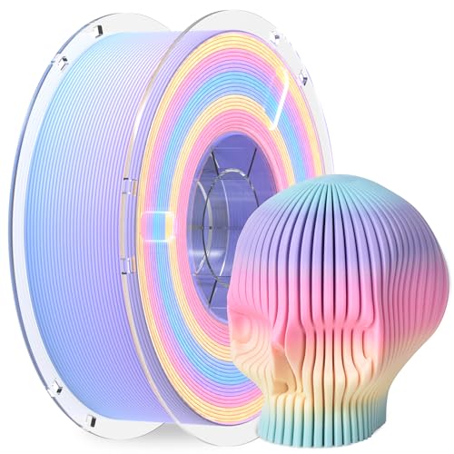 Image of RAMBERY Matte Rainbow 3D Printer Filament Matte PLA Filament Multi-Color Change 3D Printing Filament, 1.75mm 1kg(2.2lb), Lollipop Blue Purple Pink Yellow Green