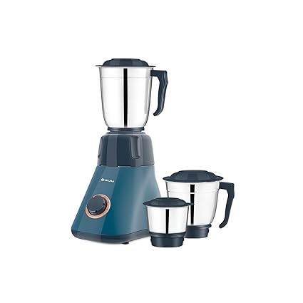 Bajaj 550W Splendora 3 Jars Mixer Grinder, Blue and Copper, Regular