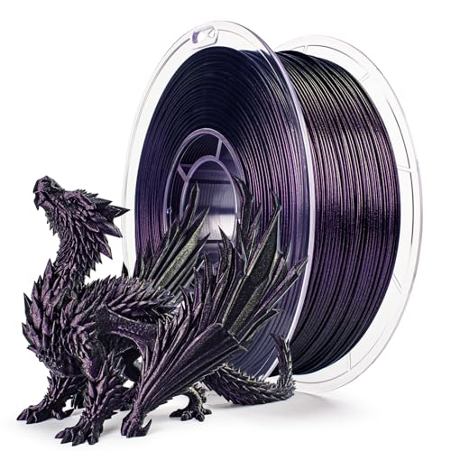 Image of ZIRO Chameleon Series Filament, 3D Printer Filament 1.75mm, Shiny Sparkle PLA with Glitter, Super Twinkling Effect Material 1kg /2.2lbs Spool, Fit Most FDM 3D Printers, Forged Purple Luster