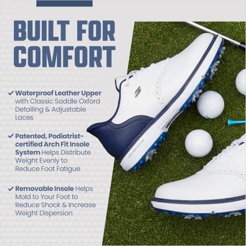 Image of Skechers Men's Prestige Slip-Ins Golf Shoe | Golf, Waterproof, Slip-ins, Arch Fit, ECO FLIGHT Cushioning, Premium Leather, Lightweight