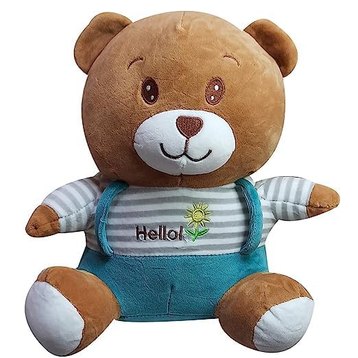 Image of HUG 'n' FEEL SOFT TOYS - Hello Teddy 25cm Soft Toy Plush Toy | Big Stuffed Animal | Ultra Soft, Huggable & Cuddly Gift for Kids, Girls, Boys | Perfect for Birthday, Valentine's Day