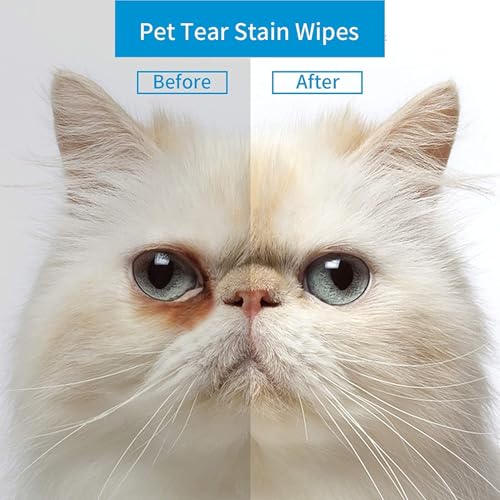 Image of OPULA Dog Eye Wipes Biodegradable, Hypoallergenic Cat Dog Eye Cleaner, Pet Tear Stain Remover Wipes | Wrinkle, Face, Eye Cleaner Pads to Gently Remove Discharge, Crust | Unscented Pet Tear Wipe -300PZ