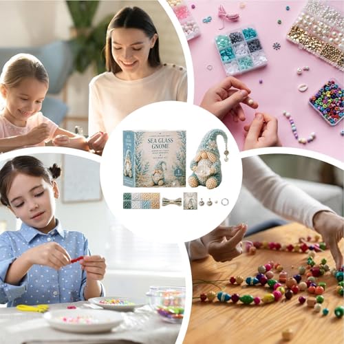 Kit de cuentas 3D para gnomo con instrucciones para manualidades y decoración navideña 5