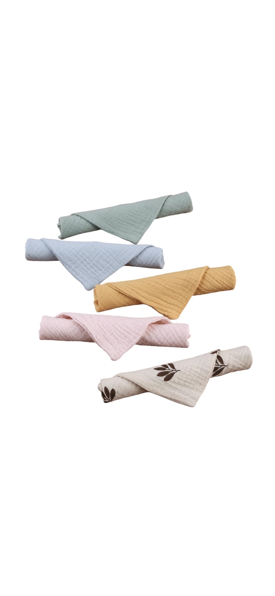 Muslin Baby Cloths, Soft Cotton Burp Cloths (Small) 5Pack, Floral - Image 2