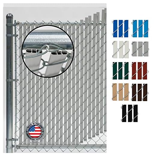 Fence Source Double-Double Bottom Locking Privacy Fence Slat (9 Colors) Double Wall Reinforced with Double Legs Inside - Available for 4’, 5’, 6’, 7’ and 8’ Chain Link Fence (5 ft, Gray)