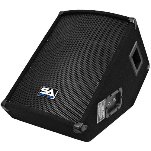 Seismic Audio - Pair Of Passive12 Floor Wedge Style Monitors - Studio, Stage, Or Floor Use - Pa/Dj Speakers - Bar, Band, Karaoke, Church, Drummer Use #TOP3