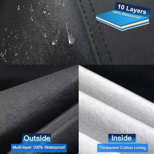 Image of 10 Layers Car Cover Custom Fit for Ford Bronco 2 Door /Sport (2021-2026), Waterproof All Weather for Automobiles, Outdoor Full Cover Sun Dust Rain Protection with Cotton. Black