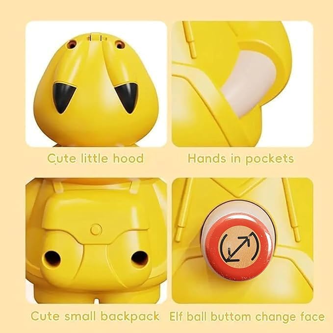 Image of Face Changing Keychain, 3D Cartoon Character Toy with 3 Expressions, Yellow ABS Action Figure Key Holder for Bags, Cars & Gifts