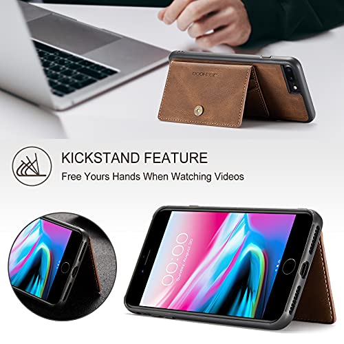 Étui portefeuille iPhone 8 Plus cuir magnétique coque antichoc - 2