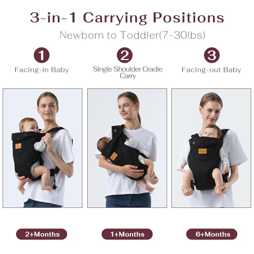 baby carrier newborn to toddler7-30lbs toddler carrier baby holder carrier with adjustable shoulder strap chest carriers black