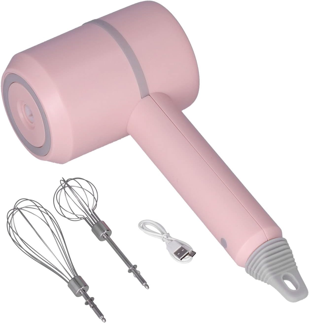Hand Mixer Electric, 3 Speed Stainless Steel Kitchen Mixer, USB Rechargeable Egg Whisk Mini Blender, Handheld Mixer for Whipping/Mixing Cake, Egg, Cream, Cookies, Brownies