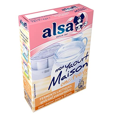 ALSA - Préparation pour Yaourts Onctueux - Mon Yaourt Maison - 8g - Faites vos Yaourts Maison et Régalez-vous ! - Lot De 3