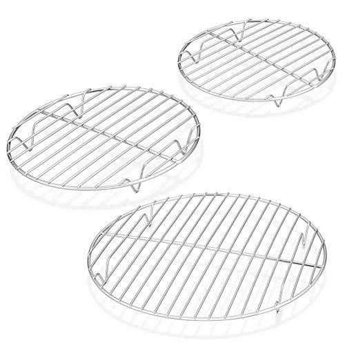 TeamFar Round Cooling Rack Set of 3, 7½ & 9 & 10½ Inch, Stainless Steel Round Baking Steaming Rack Set, Fit for Air fryer/Oven/Pot/Cake Pan/Pressure Cooker, Healthy & Mirror Finish, Dishwasher Safe TeamFar Round Cooling Rack Set of 3, 7½ & 9 & 10½ Inch, Stainless Steel Round Baking Steaming Rack Set, Fit for Air fryer/Oven/Pot/Cake Pan/Pressure Cooker, Healthy & Mirror Finish, Dishwasher Safe
