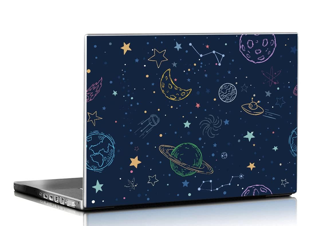 Skin Poster - Moon Star Galaxy HD Quality Vinyl Laptop Skin Decal/Sticker Protector, Fits Dell, Hp, Lenovo, Toshiba, Acer, ASUS and for All Models Up to 11.6" - 15.6" Inch, Pack of 1