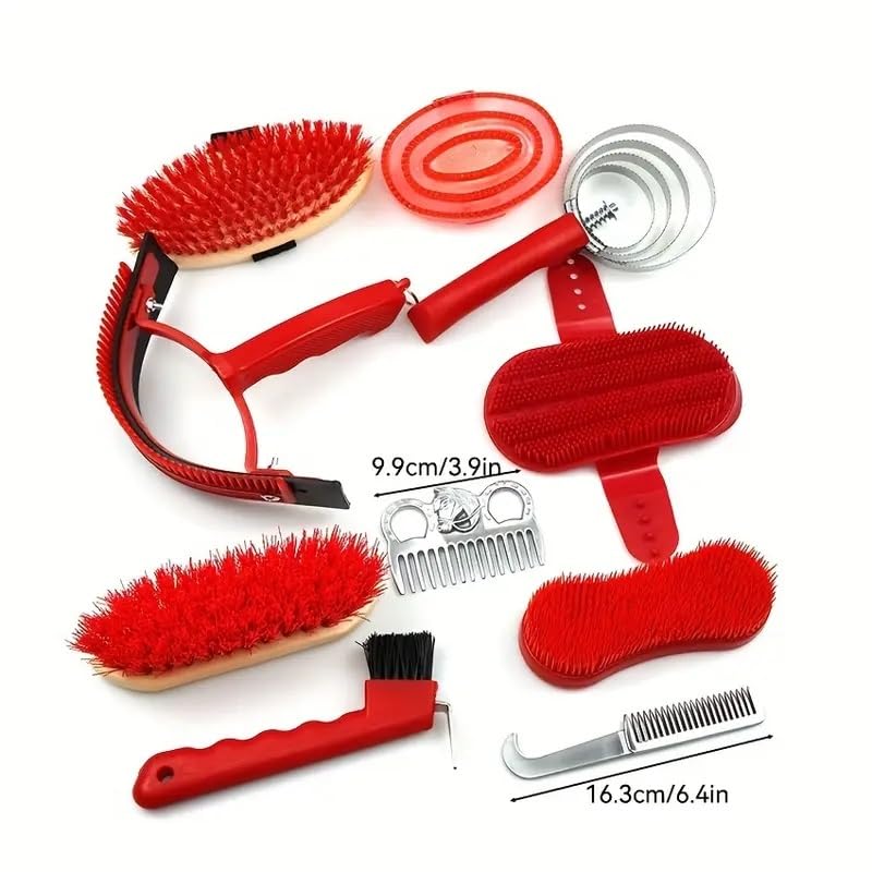 Ten-piece Horse Cleaning Supplies Set, Horse Comb and Brush Set, Stable Supplies Set, Special Bag Packaging