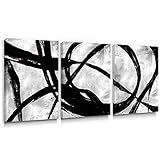Gronda Abstract Black and White Canvas Wall Art Modern Home Décor Contemporary Artwork Paintings...