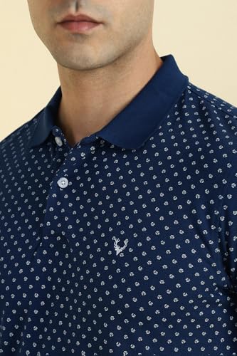Image of Allen Solly Men's Cotton Polo T-Shirt | Printed Design | Regular Fit | Soft Comfortable Feel | Smart Casual Wear