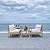 SAFAVIEH Outdoor Collection Garnen Wicker Cushion 4-Piece Living Set PAT7714D, Natural/White
