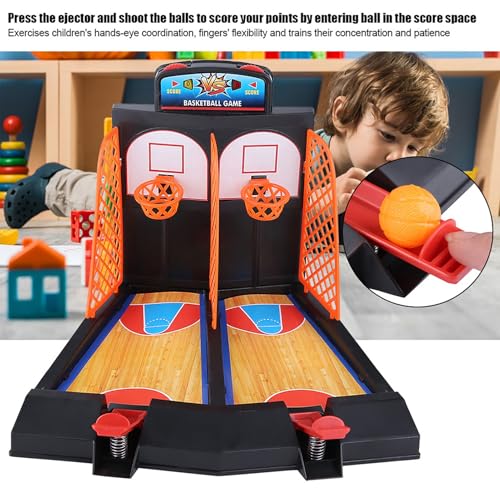 Garosa Mini-pädagogisches Basketballkorb-Doppelfinger-Schießspiel, interaktives Spielzeug für Kinder und Familie – Entwicklung und Koordination