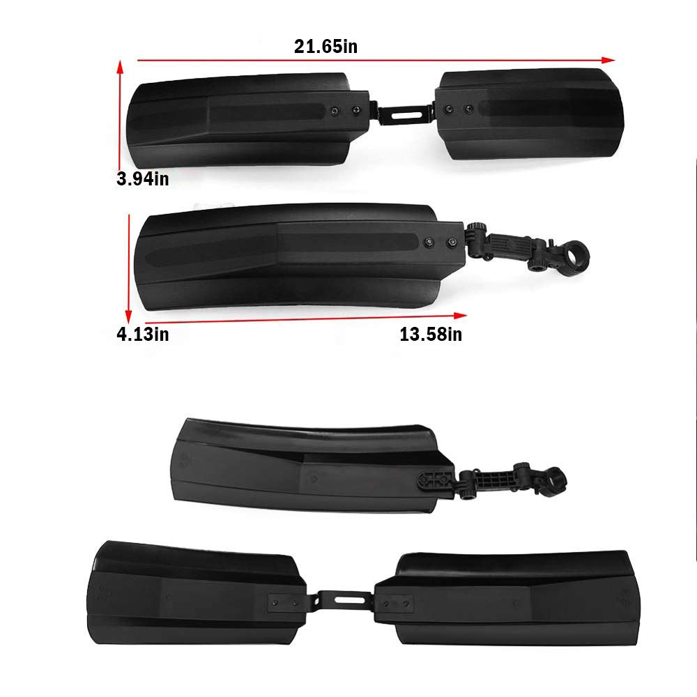 Garde-Boue de vélo, Garde-Boue pour vélo électrique, Garde-Boue Avant et arrière pour vélos de 20 et 26 Pouces, VTT, Garde-Boue pour vélo