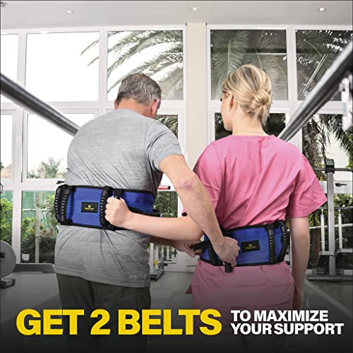 Medical king Gait Belts for Seniors Transfer Belt with 6 Handles, Release Metal Buckle, 56\'\' Long Holds Up 500 LBS