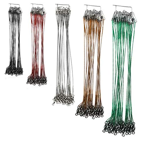 FREGITO Fishing Wire Leaders - 6", 7", 9", 10", 12" - 31LB - Stainless Steel Cover