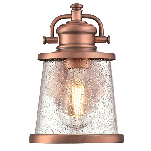 Westinghouse-6361000-Emma-Jane-One-Light-Washed-Copper-Finish-with-Clear-Seeded-Glass-Outdoor-Wall-Fixture-White Westinghouse 6361000 Emma Jane One Light Washed Copper Finish with Clear Seeded Glass Outdoor Wall Fixture White