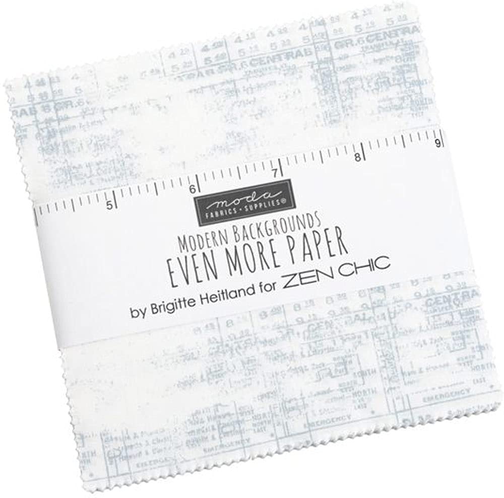 Moda Fabrics Modern Backgrounds Even More Paper Charm Pack by Brigitte Heitland for Zen Chic; 42-5 Inch Precut Fabric Quilt Squares (1762PP)