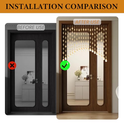 Image of HASTHIP Crystal Bead String Curtain 0.6-0.8M Self-Adhesive Decor