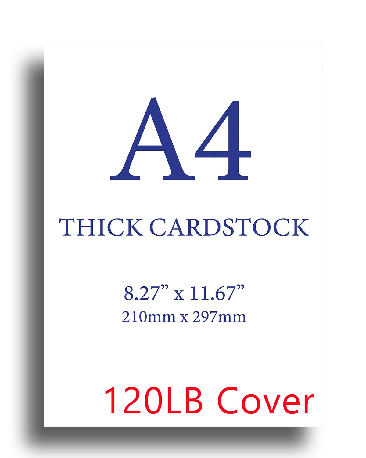 Thick White A4 Cardstock - 120lb Cover (325gsm) - Premium Heavyweight Paper for Printing, Crafting & Invitations - 8.3" x 11.7" - 20 Sheets