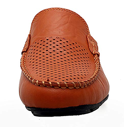 Image of Go Tour Mens Mules Clog Slippers Breathable Punching Leather Slip on Shoes Casual Loafers