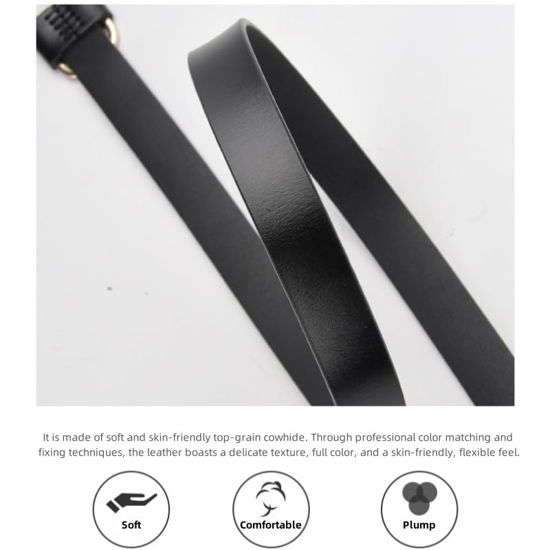 Women Hole Free Adjustment Belts Fashion Ladies Leather Belts with Gold Buckle Simple Decoration Dress Jeans4