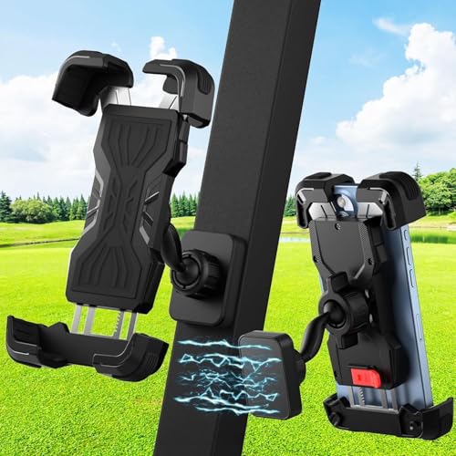 MoKo Golf Cart Magnetic Phone Holder, 360° Rotatable Cell Phone Holder Compatible with EZGO/Club Car/Yamaha, Magnet Golf Cart Phone Mount fits iPhone 16/Pro/Pro Max/Plus, Other Phones Up to 6.7″
