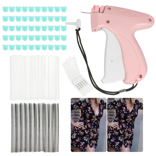 Yuaerbuo Etiqueteuse Vetement, Pistolet Etiquette Textile, Mini Machine a Coudre Portable, avec 5 Aiguilles/3000 Fils Paddle (5mm)/50 Boutons, pour Fixateur...