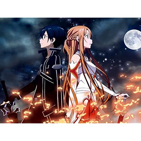 Gryposaurus Sword Art Online Sao Kirito Asuna Anime Poster 18 × 24 Inches Cover