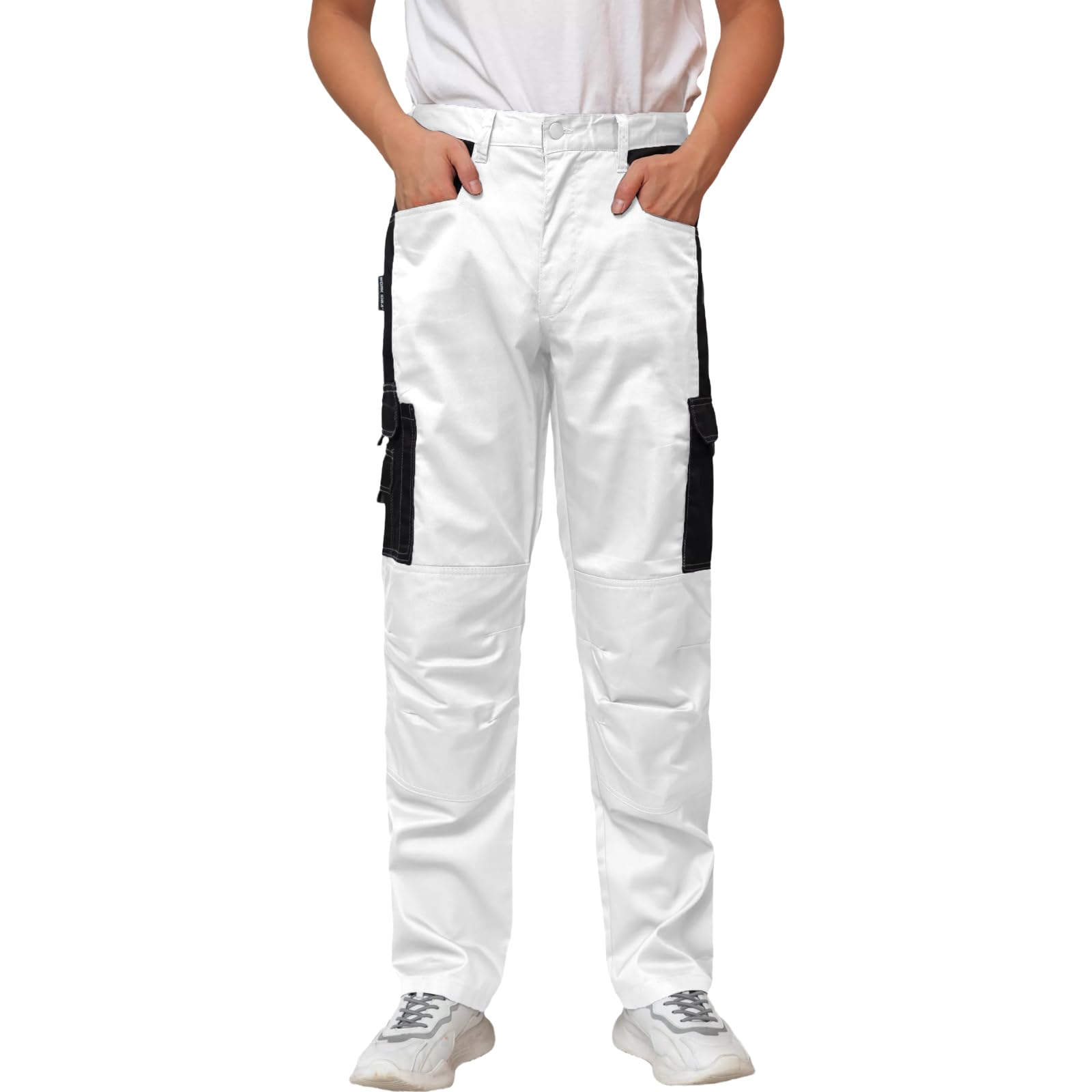 WORK IDEA Pantalon de travail pour homme - Pantalon cargo pour homme avec poches intérieures aux genoux