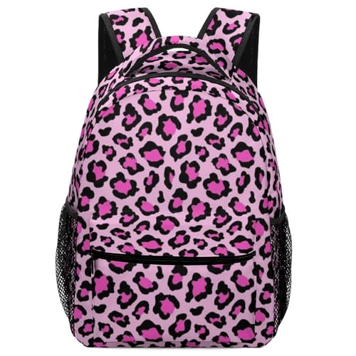 Leopard Print Laptop Backpack for Women Men Travel Bag College Schoolbag Casual Daypack with Multiple Pockets