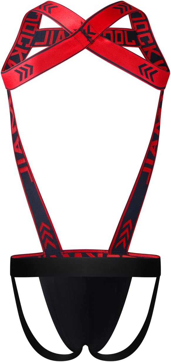 Mens Harness Sport Shoulder Strap with Jock Strap Fitness One-piecs Harness with Jockstrap Bodysuit - Image 4