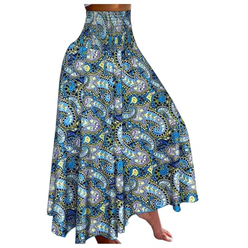 Women's Vintage Floral High Waist Wide Leg Pants Casual Loose Fit Trousers Womens Dress Leggings Pants