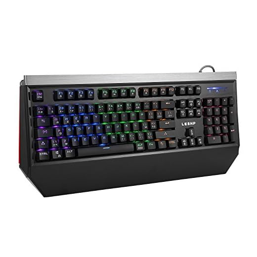 LESHP - Teclado mecánico para juegos con USB, profesional, jugador de juegos Azerty con retroiluminación multicolor para jugadores, Dactylo, etc.
