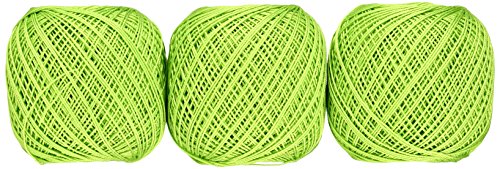 オリムパス製絲 金票 レース糸 #40 Col.228 黄緑 系 10g 約89m 3玉セット