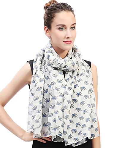 Lina & Lily Elephant Animal Print Women's Scarf Shawl Wrap Lightweight